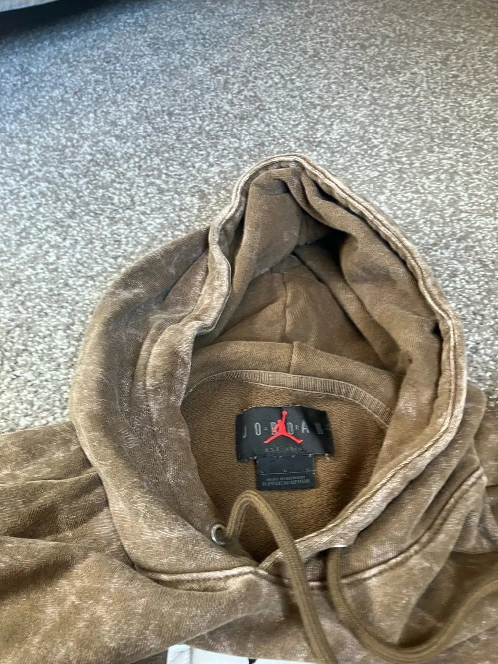 Jordan Brown Washed Pullover Hoodie